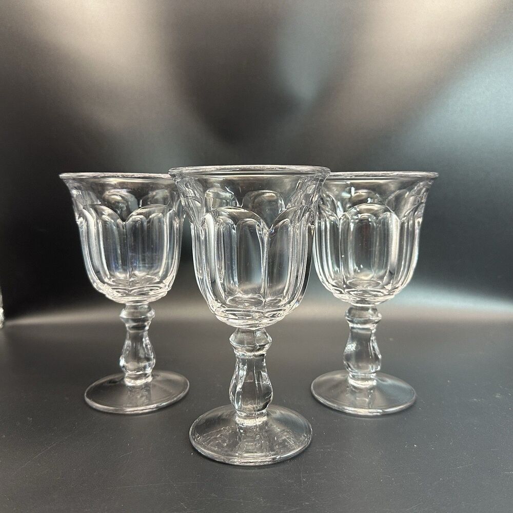 Vintage Imperial Glass Old Williamsburg 6.5” Water Goblets Set of 3